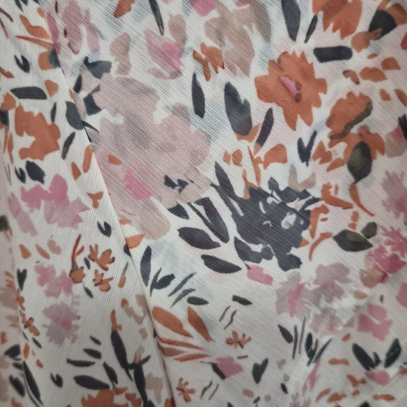 NWOT Multicolor Floral Mandarin Collar Blouse – Size XL - Picture 2 of 5